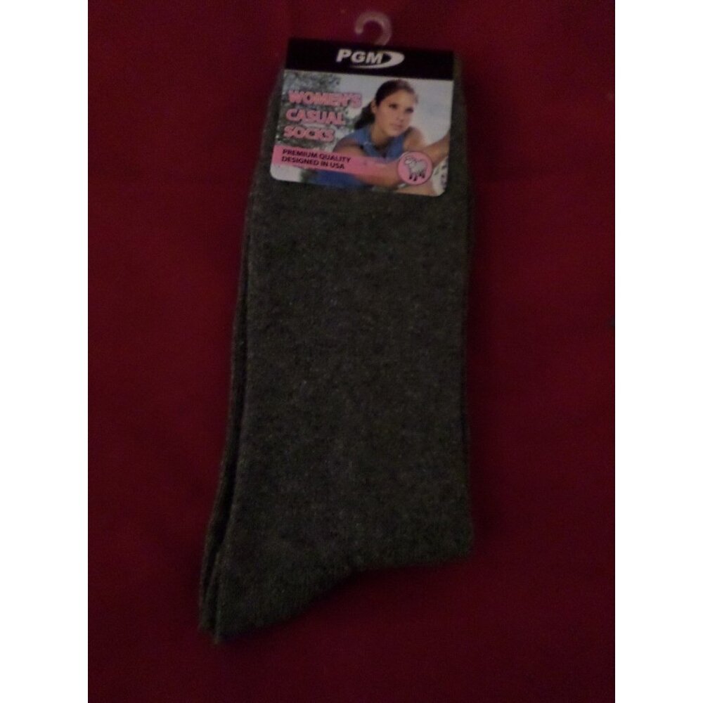 1 Pair PGM 20% Merino Wool Womens Trouser Socks Dark Grey Crew  4-9